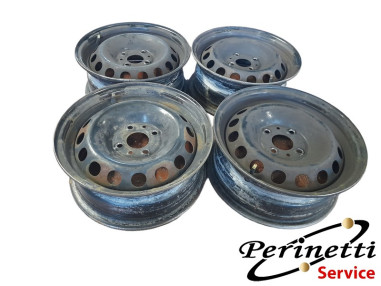 4 CERCHI IN FERRO R14 4 FORI FIAT /...