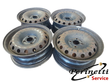 4 CERCHI IN FERRO R15 4 FORI FIAT...