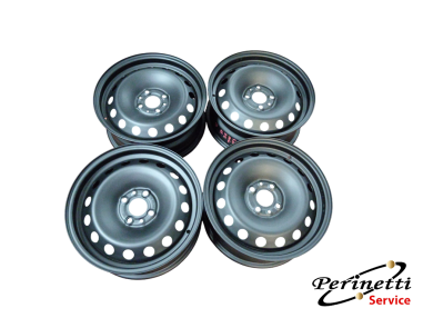 4 CERCHI IN FERRO R15 4 FORI FIAT /...